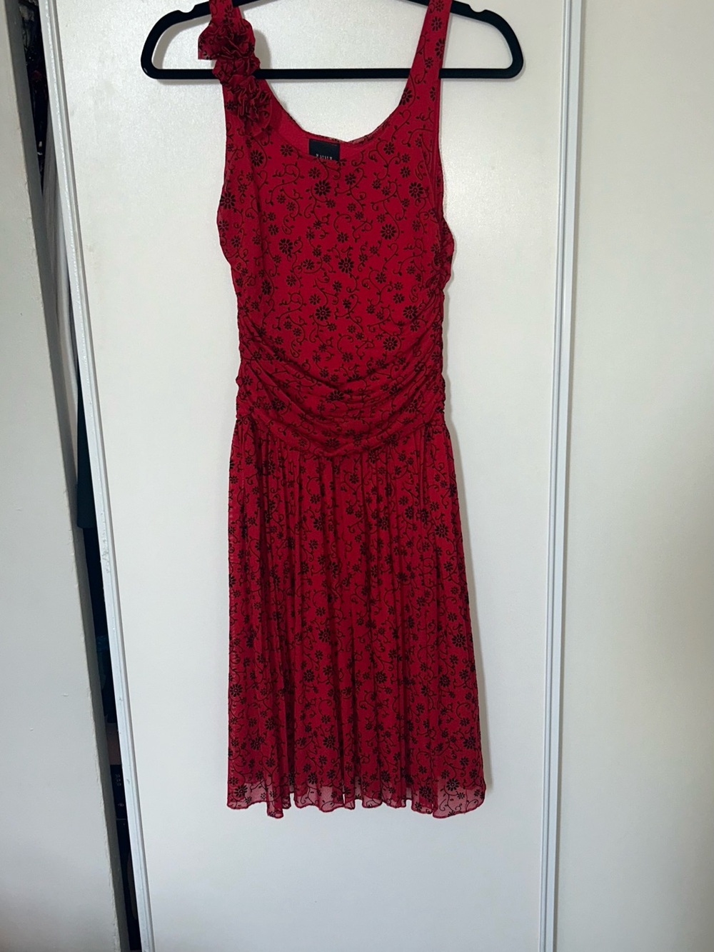 Vintage Anna Sui Red Floral Dress